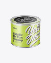 Metallic Tin Can with Transparent Cap Mockup - Front View (High Angle Shot)