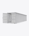 40F Shipping Container with Opened Door Mockup - Halfside View