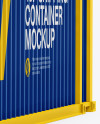 40F Shipping Container with Opened Door Mockup - Halfside View