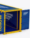 40F Shipping Container with Opened Doors Mockup - Halfside View