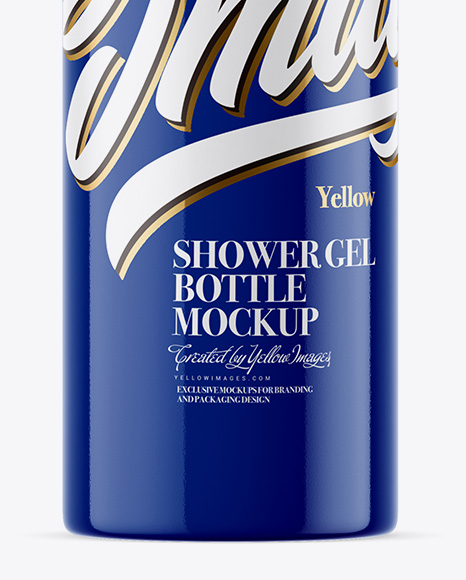 Glossy Shower Gel Bottle Mockup