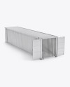 40F Shipping Container with Opened Doors Mockup - Halfside View