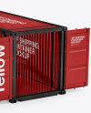 40F Shipping Container with Opened Doors Mockup - Halfside View