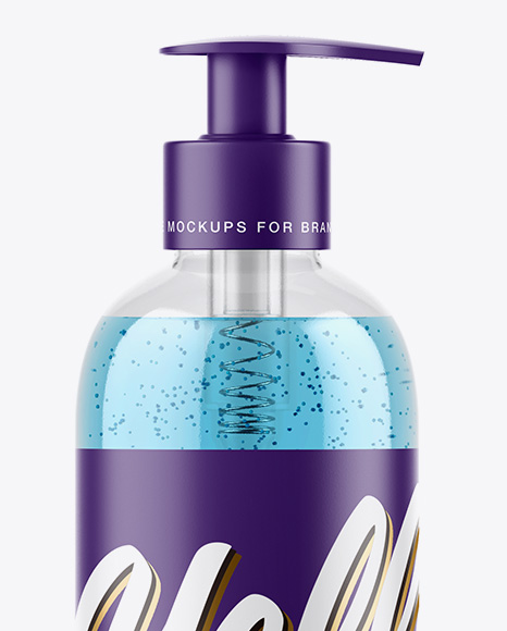 Clear Shower Gel-Scrub Bottle Mockup