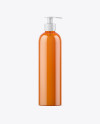 Orange Shower Gel Bottle with Pump Mockup