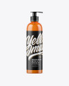 Orange Shower Gel Bottle with Pump Mockup