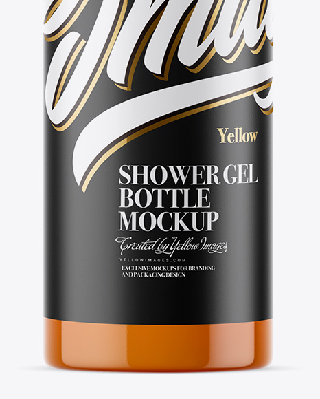 Orange Shower Gel Bottle with Pump Mockup