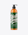 Frosted Orange Bottle with Shower Gel Mockup