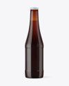 Glass Amber Bottle with Dark Beer Mockup