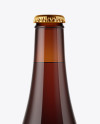 Glass Amber Bottle with Dark Beer Mockup