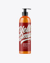 Orange Shower Gel Bottle with Pump Mockup