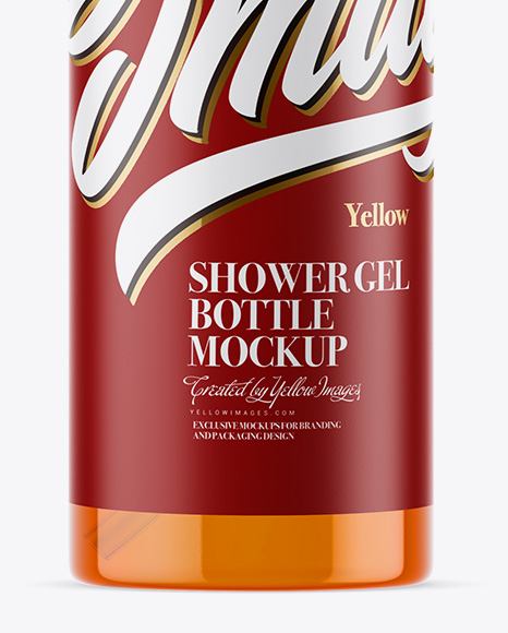 Orange Shower Gel Bottle with Pump Mockup