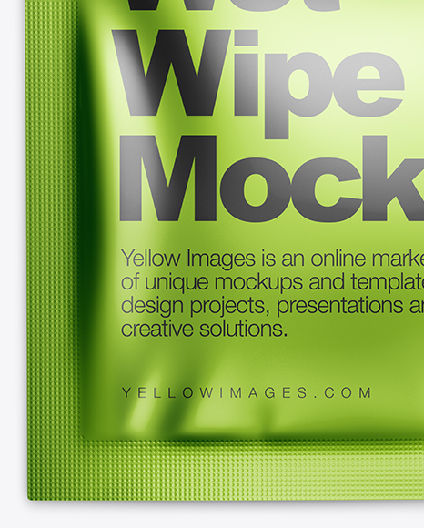 Metallic Wet Wipe Pack Mockup - Top View