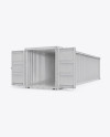 40F Shipping Container with Opened Doors Mockup - Halfside View