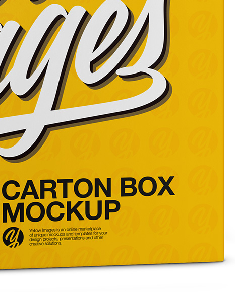 Carton Box Mockup - Half Side View