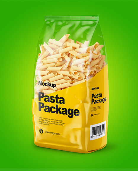 Penne Rigate Pasta Mockup - Half Side View