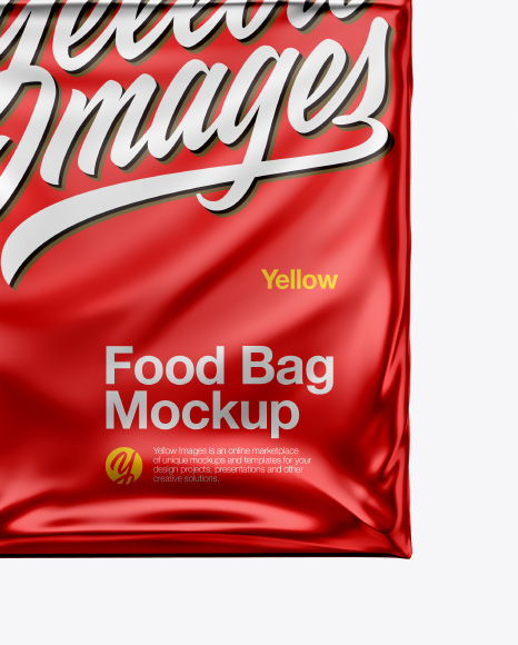 Metallic Stand-up Food Bag Mockup - Front View