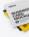 Three Business Cards Mockup - Half Side View