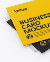 Three Textured Business Cards Mockup - Half Side View