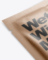 Kraft Wet Wipe Pack Mockup - Half Side View (High Angle Shot) Kraft Wet Wipe Pack Mockup - Half Side View (High Angle Shot)