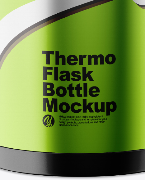 Metallic Thermo Flask Bottle Mockup