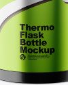 Metallic Thermo Flask Bottle Mockup