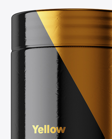 Protein Jar in Glossy Shrink Sleeve Mockup Protein Jar in Glossy Shrink Sleeve Mockup
