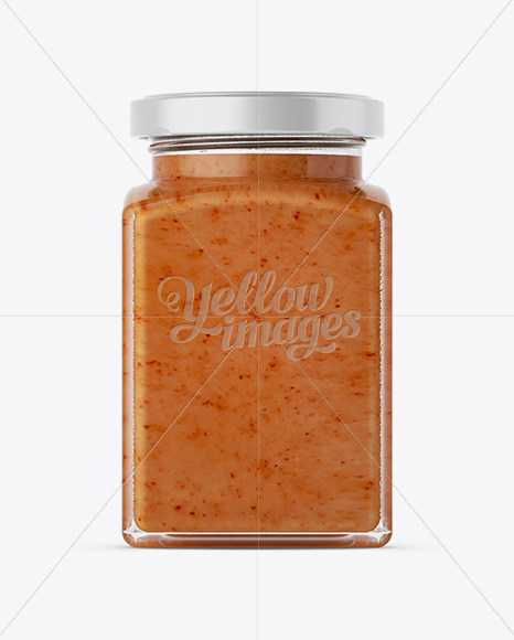 Creamed Honey w/ Raspberry Glass Jar Mockup