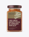 Creamed Honey w/ Raspberry Glass Jar Mockup