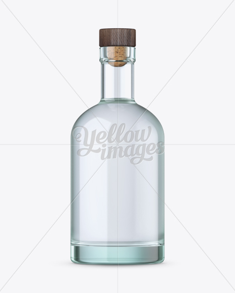 Blue Glass Oslo Plate Tequila Bottle Mockup