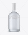 Frosted Glass Oslo Plate Bottle w/ Shrink Band Mockup