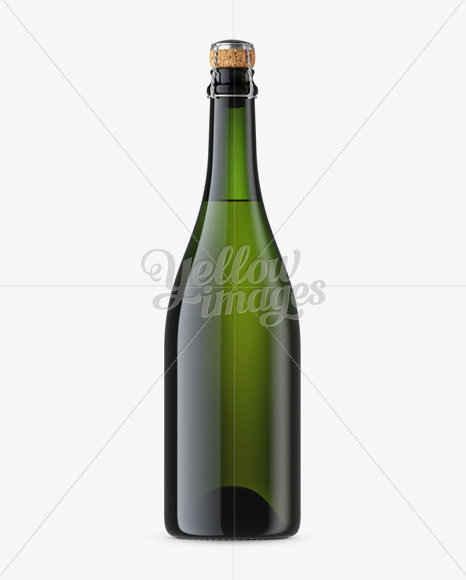 Green Glass Lambrusco Wine Bottle Mockup - Free Download Images High