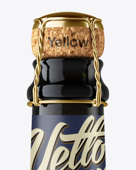 Antique Green Lambrusco Wine Bottle Mockup