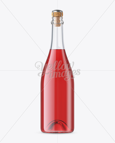 Lambrusco Bottle w/ Pink Wine Mockup