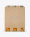 Kraft Paper 6 Pack Beer Bottle Carrier Mockup - Front View