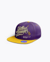 Snapback Cap with Sticker Mockup (Left Half Side View)