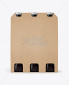 Kraft Paper 6 Pack Amber Bottle Carrier Mockup - Front View