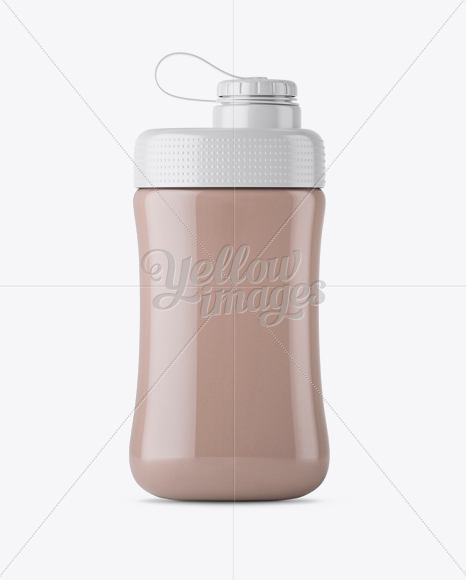 Reusable Water Bottle w/ Protein Cocktail Mockup