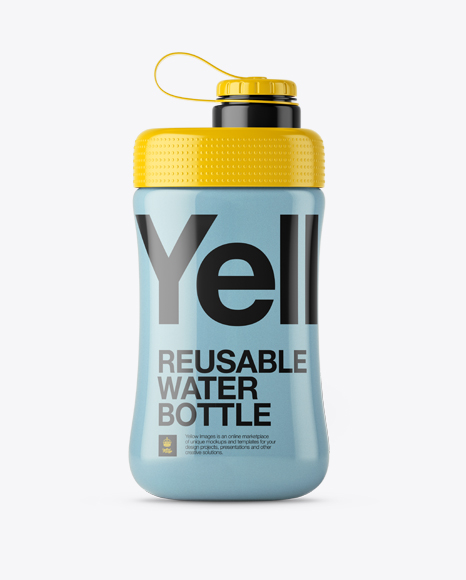 Reusable Water Bottle w Protein Cocktail Mockup - Cocktail shaker mockup