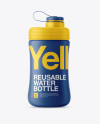 Matte Plastic Reusable Water Bottle Mockup