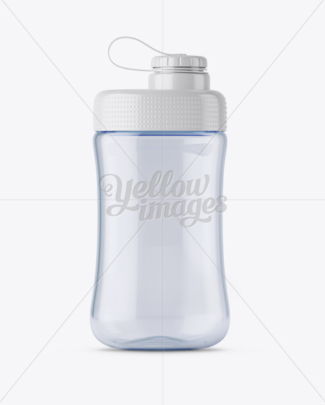 Transparent Reusable Water Bottle w/ Glossy Cap Mockup