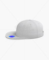 Snapback Cap with Sticker Mockup (Left Side View)