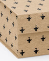 Kraft Gift Box With Bow Mockup - Half Side View (High-Angle Shot)