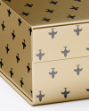 Metallic Gift Box With Bow Mockup - Half Side View (High-Angle Shot)