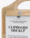 Wooden Clipboard With Papers Mockup - Front View