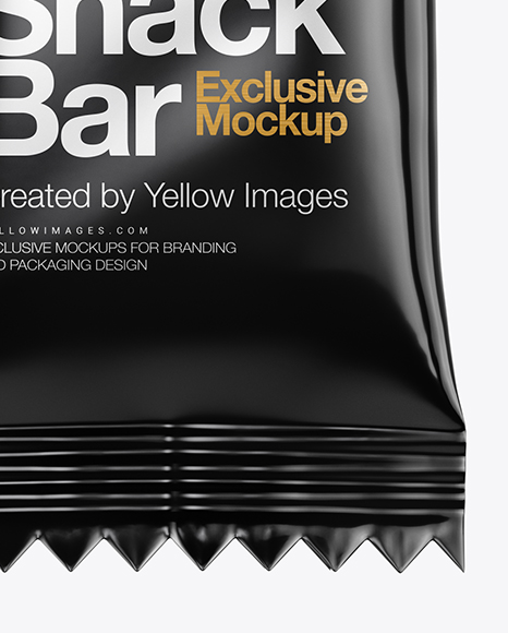 Glossy Snack Bar Mockup - Front View