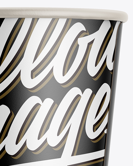 Glossy Paper Coffee Cup Mockup - Front View