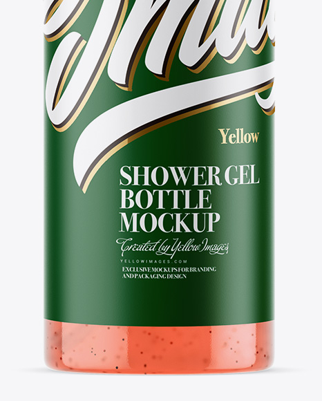 Clear Shower Gel-Scrub Bottle Mockup