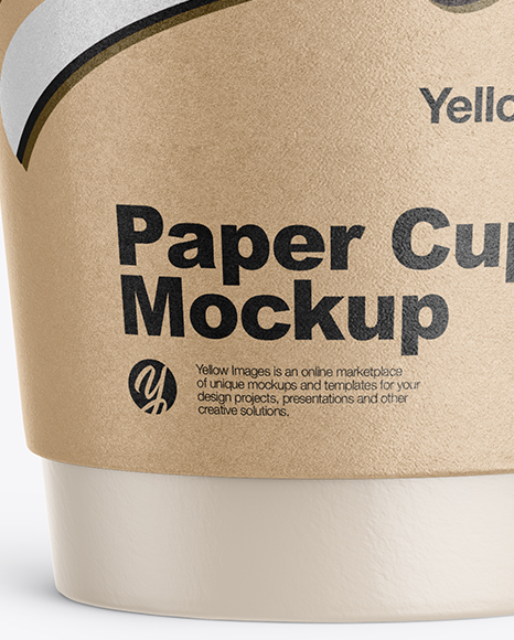 Kraft Coffee Cup Mockup - Front View