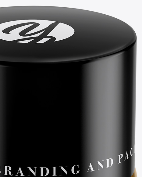 20ml Glossy Cosmetic Jar Mockup (High-Angle Shot)